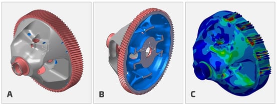 a)-Structural-optimized-differential,-b)-Inner-structure-of-differential,-c)-FEM-result-of-differential.jpg